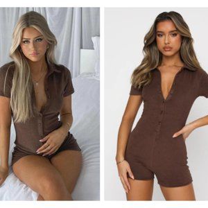 Golden Light Terry Playsuit Chocolate